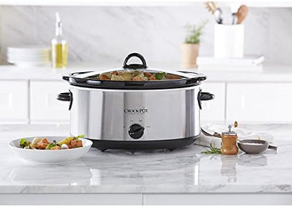 7 Quart Oval Manual Slow Cooker – Stainless Steel - Curated Catalog B7