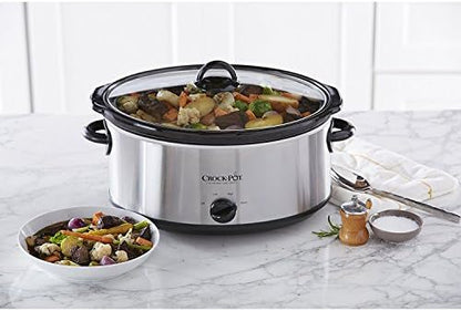 7 Quart Oval Manual Slow Cooker – Stainless Steel - Curated Catalog B7