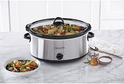 7 Quart Oval Manual Slow Cooker – Stainless Steel - Curated Catalog B7