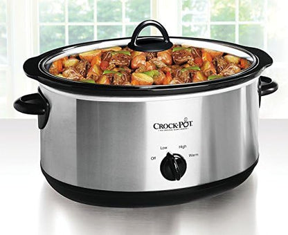 7 Quart Oval Manual Slow Cooker – Stainless Steel - Curated Catalog B7