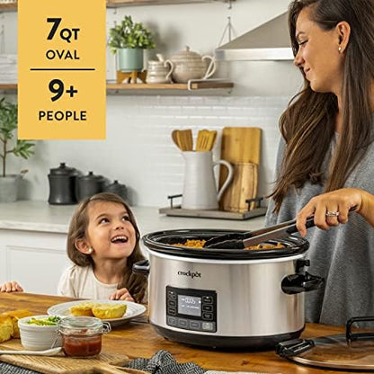 7 Quart Portable Programmable Slow Cooker with Timer - Curated Catalog M5