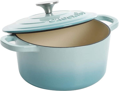 3 Quart Enameled Cast Iron Dutch Oven – Aqua - Curated Catalog G5