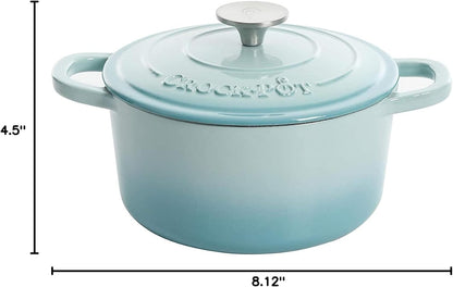 3 Quart Enameled Cast Iron Dutch Oven – Aqua - Curated Catalog D4