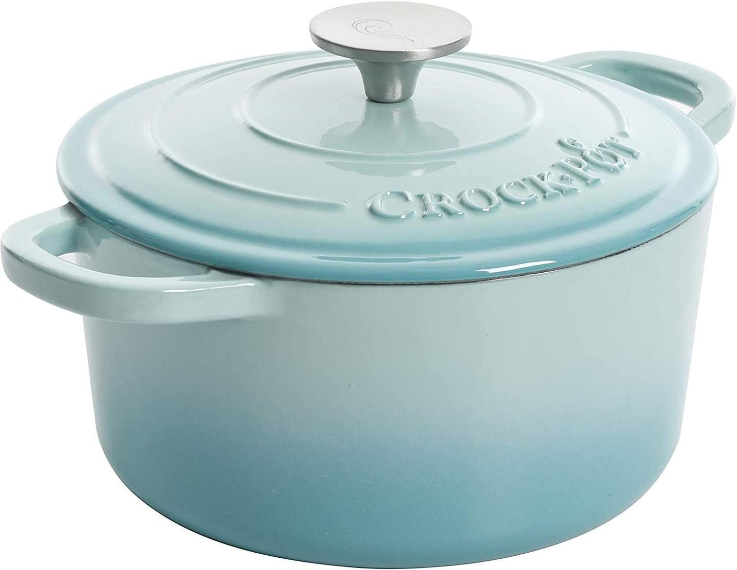 3 Quart Enameled Cast Iron Dutch Oven – Aqua - Curated Catalog D4